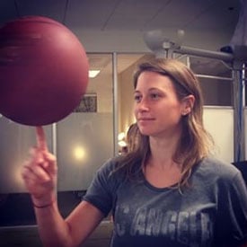 Rebecca with a basketball