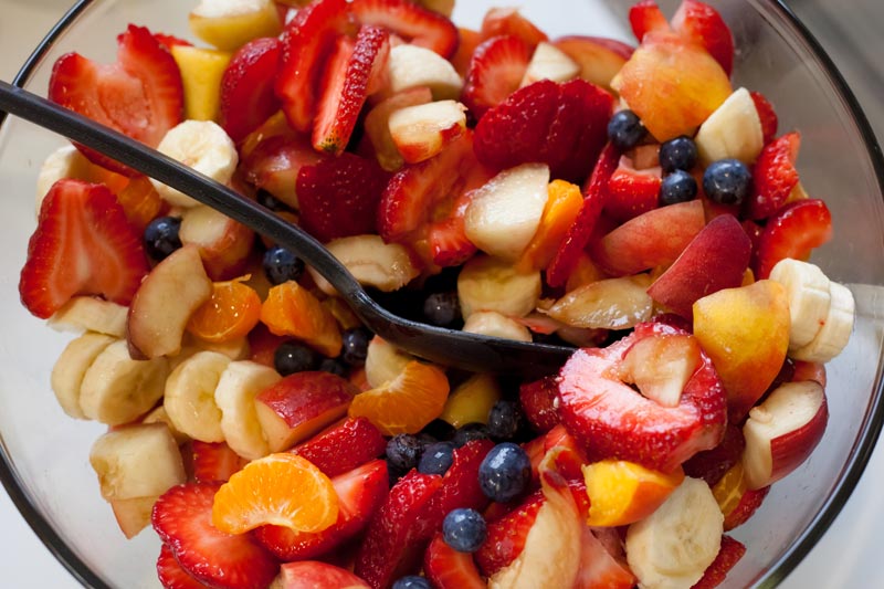 Fresh-cut fruit in a bowl