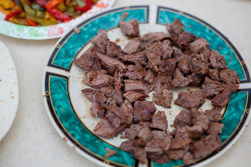 Carne asada on a plate